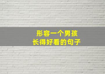 形容一个男孩长得好看的句子