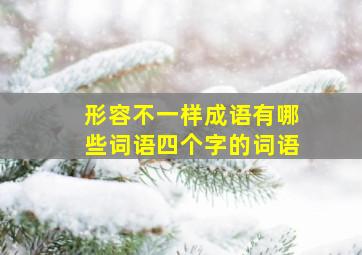 形容不一样成语有哪些词语四个字的词语