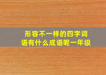 形容不一样的四字词语有什么成语呢一年级