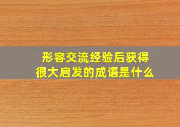 形容交流经验后获得很大启发的成语是什么