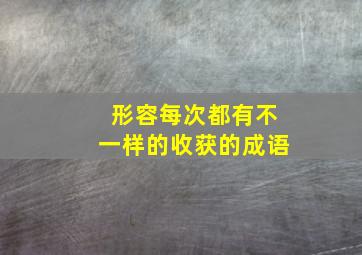 形容每次都有不一样的收获的成语