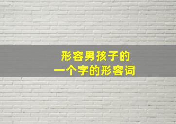 形容男孩子的一个字的形容词