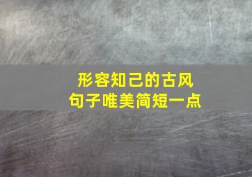 形容知己的古风句子唯美简短一点