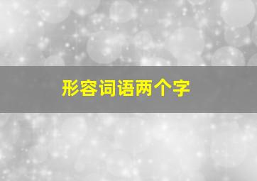 形容词语两个字