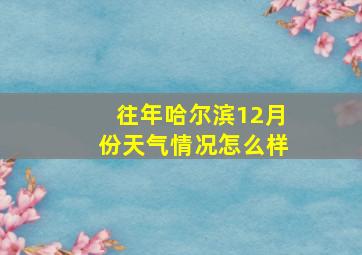 往年哈尔滨12月份天气情况怎么样