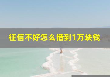 征信不好怎么借到1万块钱