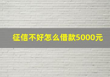 征信不好怎么借款5000元