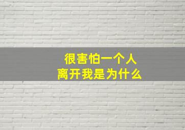 很害怕一个人离开我是为什么