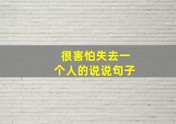 很害怕失去一个人的说说句子