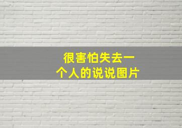 很害怕失去一个人的说说图片