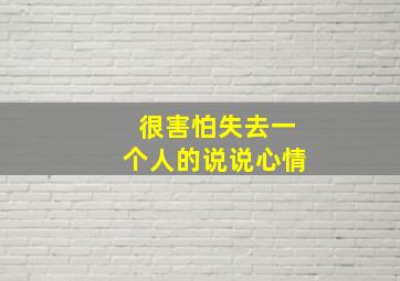 很害怕失去一个人的说说心情