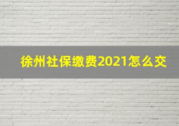 徐州社保缴费2021怎么交