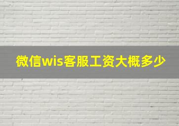 微信wis客服工资大概多少