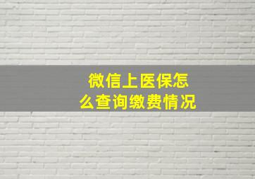 微信上医保怎么查询缴费情况