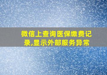 微信上查询医保缴费记录,显示外部服务异常