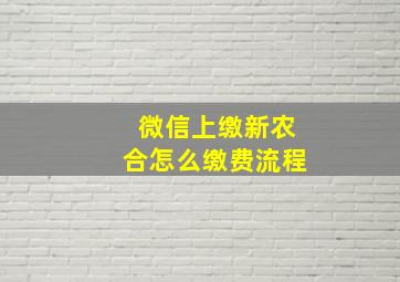 微信上缴新农合怎么缴费流程