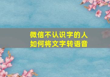 微信不认识字的人如何将文字转语音