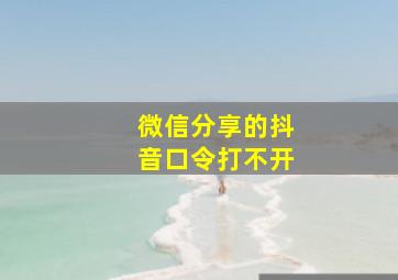 微信分享的抖音口令打不开