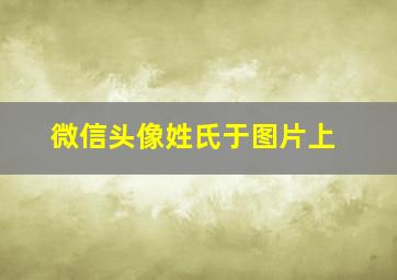 微信头像姓氏于图片上