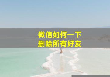 微信如何一下删除所有好友