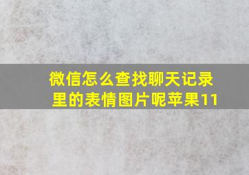 微信怎么查找聊天记录里的表情图片呢苹果11