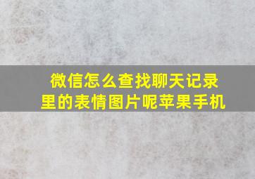 微信怎么查找聊天记录里的表情图片呢苹果手机