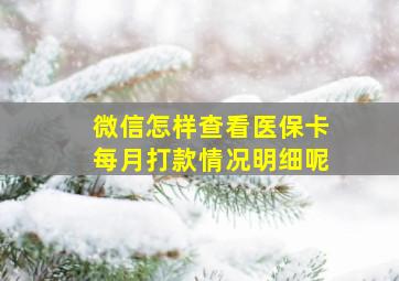 微信怎样查看医保卡每月打款情况明细呢