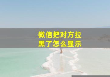 微信把对方拉黑了怎么显示