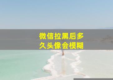 微信拉黑后多久头像会模糊