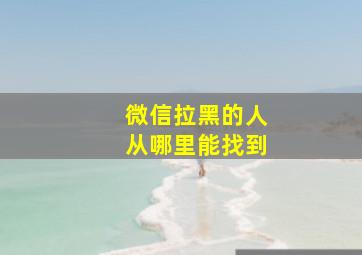 微信拉黑的人从哪里能找到