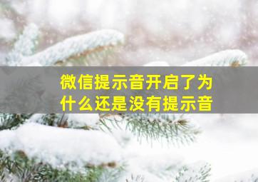 微信提示音开启了为什么还是没有提示音