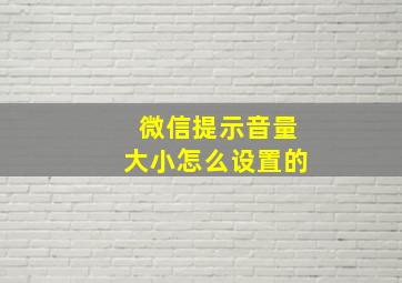 微信提示音量大小怎么设置的