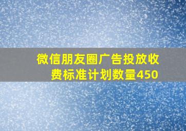 微信朋友圈广告投放收费标准计划数量450