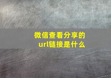 微信查看分享的url链接是什么