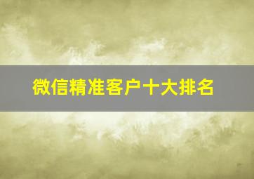 微信精准客户十大排名