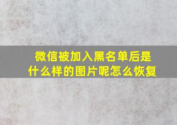 微信被加入黑名单后是什么样的图片呢怎么恢复