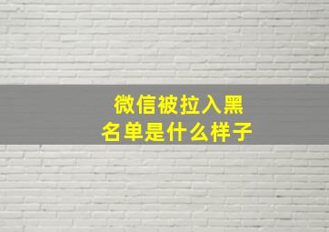 微信被拉入黑名单是什么样子