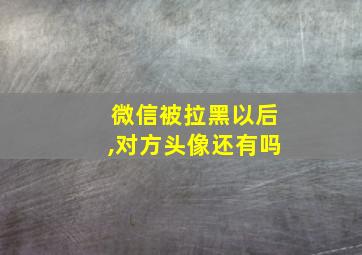 微信被拉黑以后,对方头像还有吗