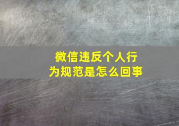 微信违反个人行为规范是怎么回事