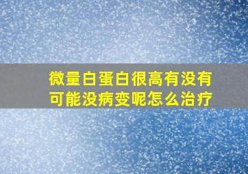 微量白蛋白很高有没有可能没病变呢怎么治疗