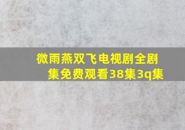 微雨燕双飞电视剧全剧集免费观看38集3q集