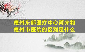 德州东部医疗中心简介和德州市医院的区别是什么