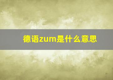 德语zum是什么意思