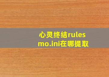 心灵终结rulesmo.ini在哪提取