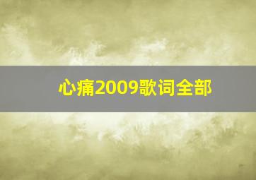 心痛2009歌词全部