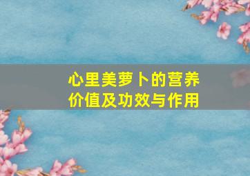 心里美萝卜的营养价值及功效与作用