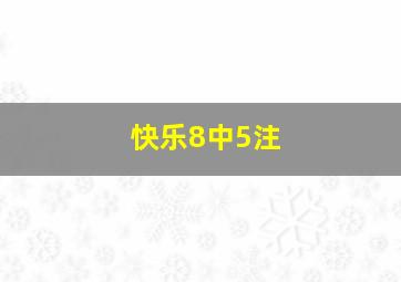 快乐8中5注