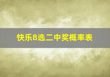 快乐8选二中奖概率表