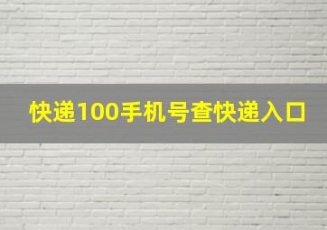 快递100手机号查快递入口