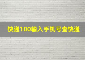 快递100输入手机号查快递